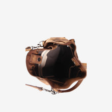 Genuine Leather Front Turn Lock Pocket Bucket