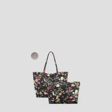 Tote Bag In Bag With Colorful Floral Pattern Two Tone Reversible Large Purse with Matching Crossbody Bag
