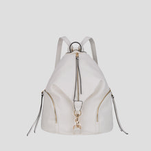 Vegan Leather Backpack With Zipper Pockets On Both Sides Women Purse