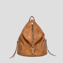 Vegan Leather Backpack With Zipper Pockets On Both Sides Women Purse