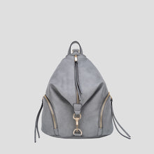 Vegan Leather Backpack With Zipper Pockets On Both Sides Women Purse