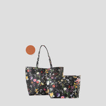 Tote Bag In Bag With Colorful Floral Pattern Two Tone Reversible Large Purse with Matching Crossbody Bag