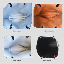 Tote Bag In Bag With Colorful Floral Pattern Two Tone Reversible Large Purse with Matching Crossbody Bag