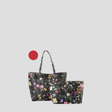 Tote Bag In Bag With Colorful Floral Pattern Two Tone Reversible Large Purse with Matching Crossbody Bag
