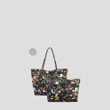 Tote Bag In Bag With Colorful Floral Pattern Two Tone Reversible Large Purse with Matching Crossbody Bag
