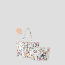Tote Bag In Bag With Colorful Floral Pattern Two Tone Reversible Large Purse with Matching Crossbody Bag