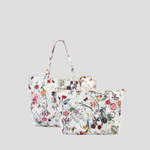 Tote Bag In Bag With Colorful Floral Pattern Two Tone Reversible Large Purse with Matching Crossbody Bag