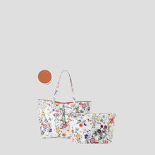 Tote Bag In Bag With Colorful Floral Pattern Two Tone Reversible Large Purse with Matching Crossbody Bag
