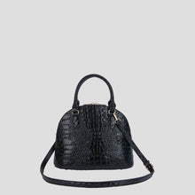 Dome Shape Satchel With Wallet Women’s Vegan Leather Crocodile-Embossed Pattern Top Handle Tote Set